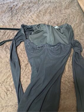 black babydoll mini dress Black Short Puff Sleeve Babydoll Mini Dress
